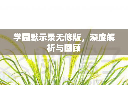 学园默示录无修版，深度解析与回顾
