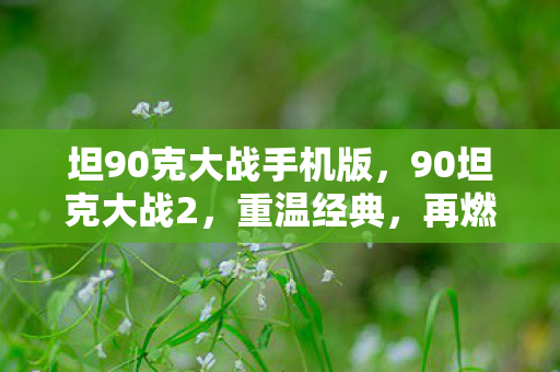 坦90克大战手机版，90坦克大战2，重温经典，再燃战火
