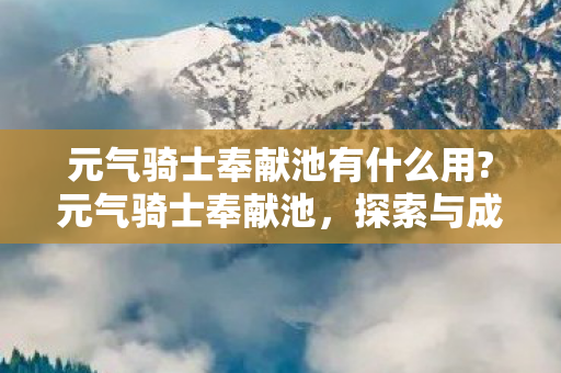 元气骑士奉献池有什么用?元气骑士奉献池，探索与成长的奇妙之旅