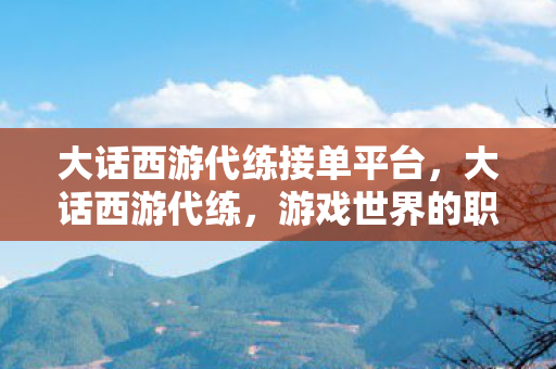 大话西游代练接单平台，大话西游代练，游戏世界的职业玩家