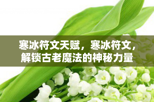 寒冰符文天赋,寒冰符文,解锁古老魔法的神秘力量 寒冰符文天赋,寒冰符文,解锁古老魔法的神秘力量
