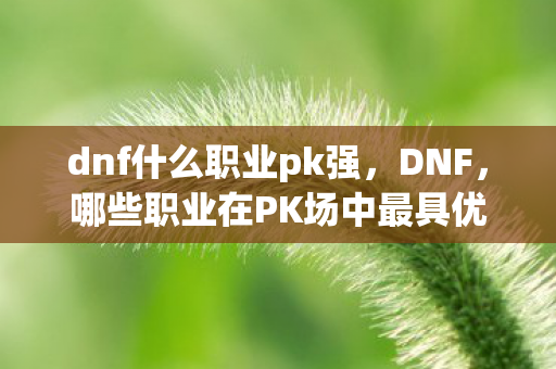 dnf什么职业pk强,DNF,哪些职业在PK场中最具优势 dnf什么职业pk强,DNF,哪些职业在PK场中最具优势