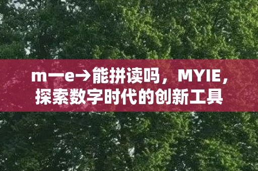 m一e→能拼读吗，MYIE，探索数字时代的创新工具