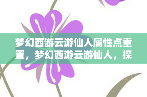 梦幻西游云游仙人属性点重置,梦幻西游云游仙人,探寻神秘仙踪,领略西游韵味 梦幻西游云游仙人属性点重置,梦幻西游云游仙人,探寻神秘仙踪,领略西游韵味