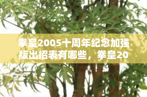 拳皇2005十周年纪念加强版出招表有哪些，拳皇2005十周年纪念加强版出招表详解