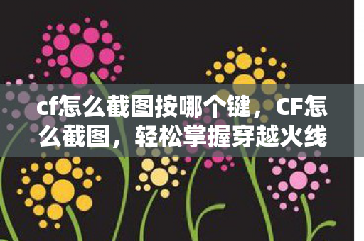 cf怎么截图按哪个键，CF怎么截图，轻松掌握穿越火线的截图技巧