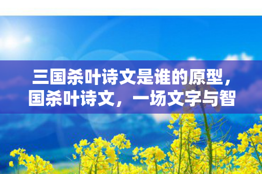 三国杀叶诗文是谁的原型,国杀叶诗文,一场文字与智慧的较量 三国杀叶诗文是谁的原型,国杀叶诗文,一场文字与智慧的较量