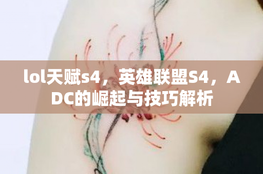 lol天赋s4,英雄联盟S4,ADC的崛起与技巧解析 lol天赋s4,英雄联盟S4,ADC的崛起与技巧解析