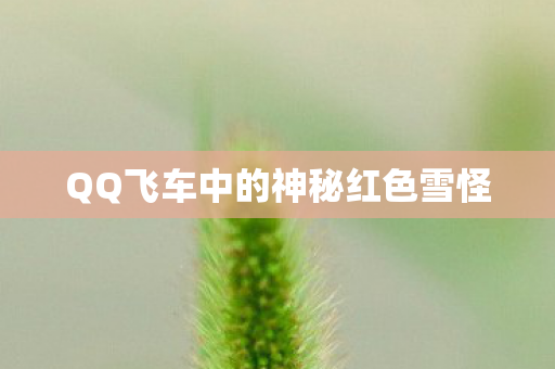 QQ飞车中的神秘红色雪怪