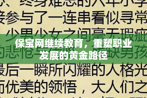保宝网继续教育，重塑职业发展的黄金路径