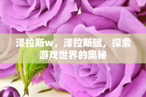 泽拉斯w，泽拉斯赋，探索游戏世界的奥秘
