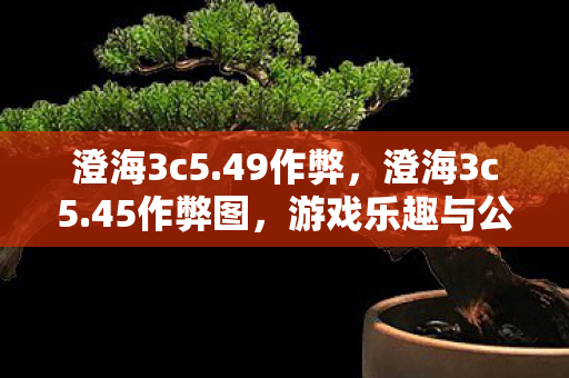 澄海3c5.49作弊，澄海3c5.45作弊图，游戏乐趣与公平竞争之间的灰色地带