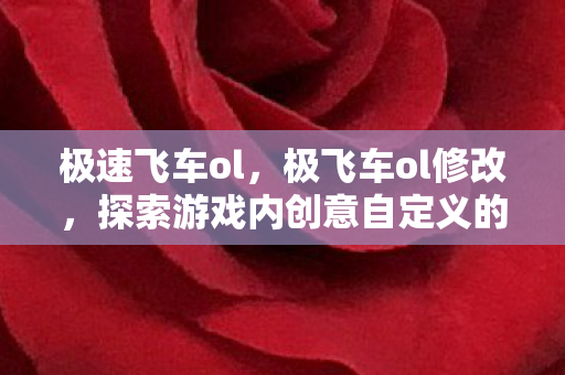 极速飞车ol,极飞车ol修改,探索游戏内创意自定义的无限可能 极速飞车ol,极飞车ol修改,探索游戏内创意自定义的无限可能