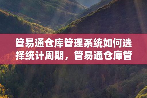 管易通仓库管理系统如何选择统计周期，管易通仓库管理系统，提升仓储管理效率的关键利器