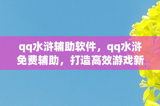 qq水浒辅助软件,qq水浒免费辅助,打造高效游戏新体验 qq水浒辅助软件,qq水浒免费辅助,打造高效游戏新体验