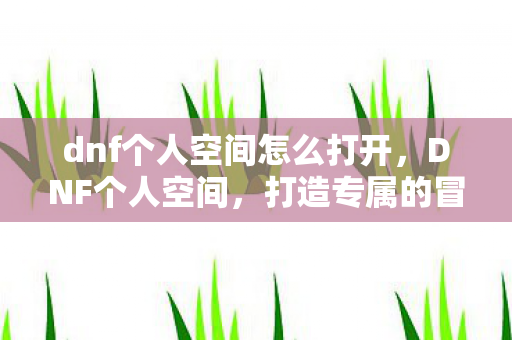 dnf个人空间怎么打开，DNF个人空间，打造专属的冒险世界