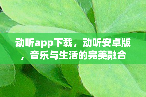 动听app下载，动听安卓版，音乐与生活的完美融合