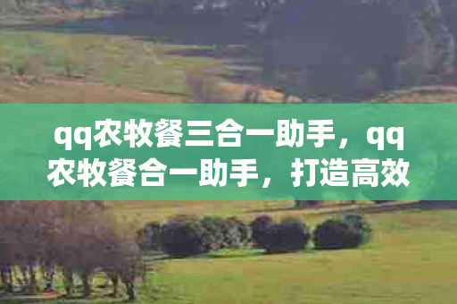 qq农牧餐三合一助手，qq农牧餐合一助手，打造高效农牧管理新体验