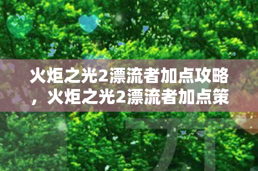 火炬之光2漂流者加点攻略，火炬之光2漂流者加点策略详解