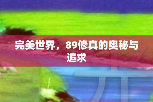 完美世界，89修真的奥秘与追求