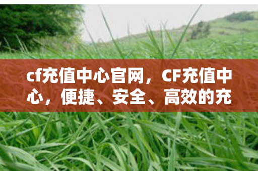 cf充值中心官网，CF充值中心，便捷、安全、高效的充值体验