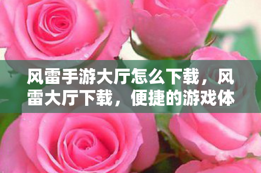 风雷手游大厅怎么下载，风雷大厅下载，便捷的游戏体验与安全保障