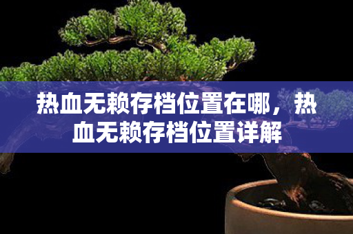 热血无赖存档位置在哪,热血无赖存档位置详解 热血无赖存档位置在哪,热血无赖存档位置详解