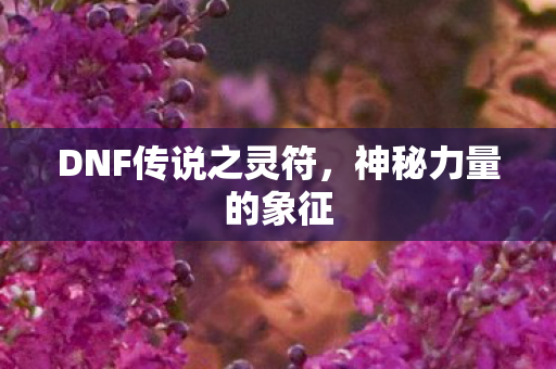 DNF传说之灵符,神秘力量的象征 DNF传说之灵符,神秘力量的象征