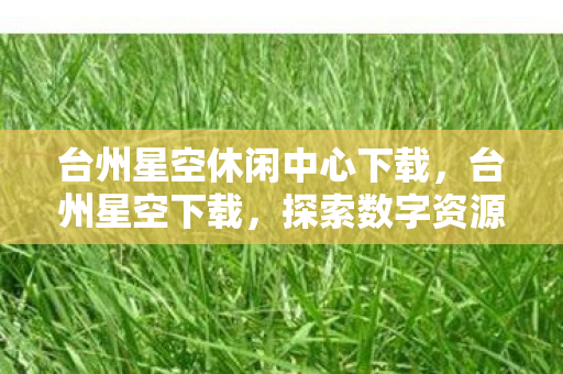 台州星空休闲中心下载，台州星空下载，探索数字资源的无限可能