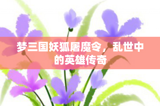 梦三国妖狐屠魔令，乱世中的英雄传奇