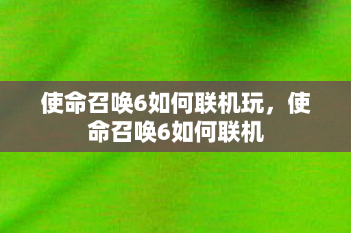 使命召唤6如何联机玩,使命召唤6如何联机 使命召唤6如何联机玩,使命召唤6如何联机
