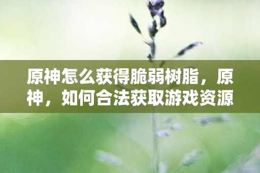 原神怎么获得脆弱树脂,原神,如何合法获取游戏资源及提升游戏体验 原神怎么获得脆弱树脂,原神,如何合法获取游戏资源及提升游戏体验