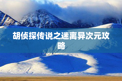 胡侦探传说之迷离异次元攻略 胡侦探传说之迷离异次元攻略