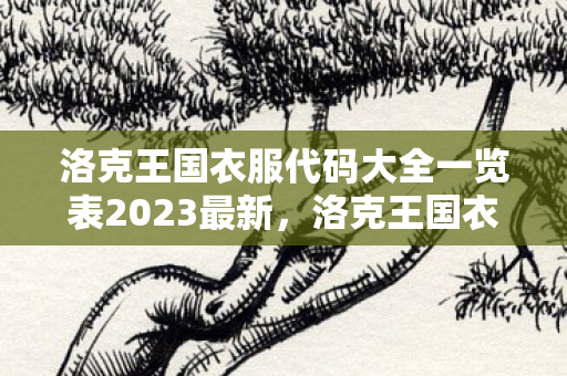 洛克王国衣服代码大全一览表2023最新，洛克王国衣服代码大全