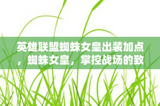 英雄联盟蜘蛛女皇出装加点，蜘蛛女皇，掌控战场的致命诱惑