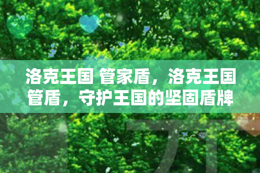 洛克王国 管家盾，洛克王国管盾，守护王国的坚固盾牌