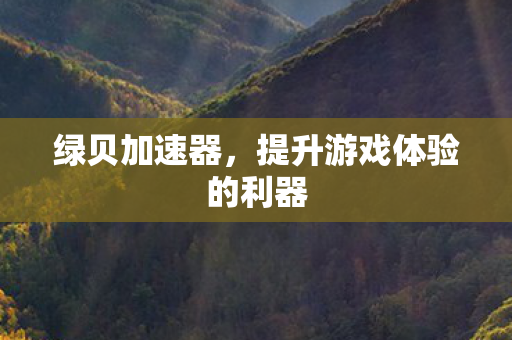 绿贝加速器,提升游戏体验的利器 绿贝加速器,提升游戏体验的利器