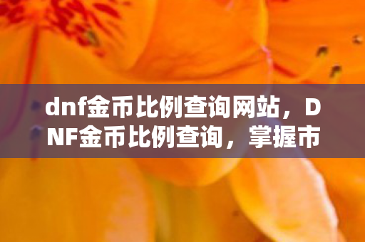 dnf金币比例查询网站，DNF金币比例查询，掌握市场动态，精明玩家的必备技能