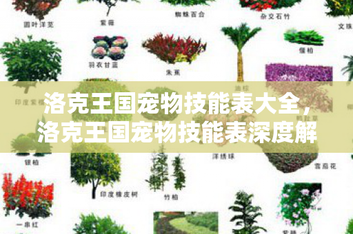 洛克王国宠物技能表大全，洛克王国宠物技能表深度解析