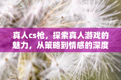 真人cs枪，探索真人游戏的魅力，从策略到情感的深度体验