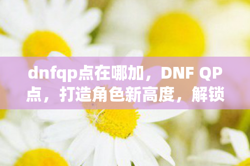 dnfqp点在哪加,DNF QP点,打造角色新高度,解锁无限可能 dnfqp点在哪加,DNF QP点,打造角色新高度,解锁无限可能