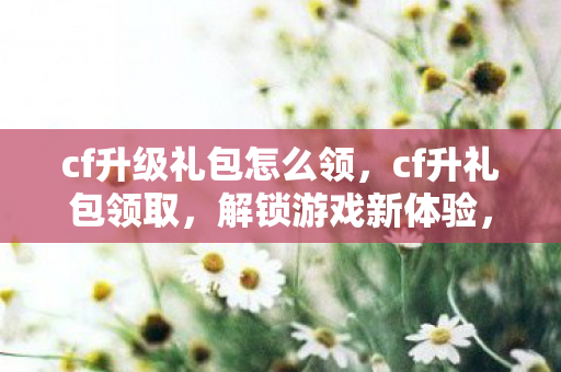 cf升级礼包怎么领，cf升礼包领取，解锁游戏新体验，尽享福利不停歇