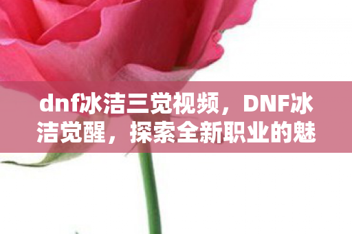 dnf冰洁三觉视频，DNF冰洁觉醒，探索全新职业的魅力与挑战