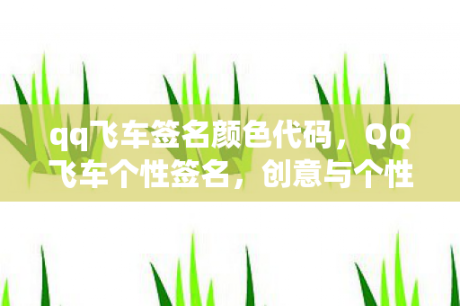 qq飞车签名颜色代码，QQ飞车个性签名，创意与个性的碰撞