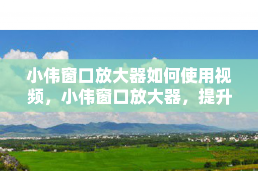 小伟窗口放大器如何使用视频，小伟窗口放大器，提升游戏视野的利器