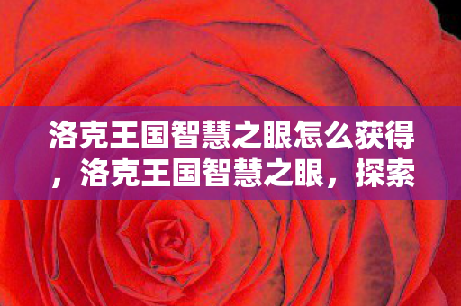 洛克王国智慧之眼怎么获得,洛克王国智慧之眼,探索游戏世界的奥秘 洛克王国智慧之眼怎么获得,洛克王国智慧之眼,探索游戏世界的奥秘