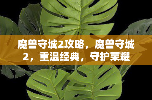 魔兽守城2攻略，魔兽守城2，重温经典，守护荣耀