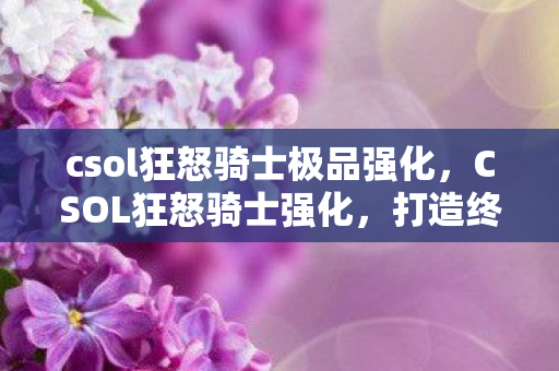 csol狂怒骑士极品强化,CSOL狂怒骑士强化,打造终极战斗力的秘密 csol狂怒骑士极品强化,CSOL狂怒骑士强化,打造终极战斗力的秘密