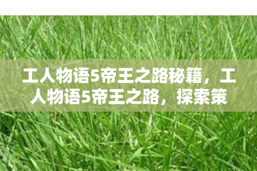 工人物语5帝王之路秘籍，工人物语5帝王之路，探索策略与管理的艺术