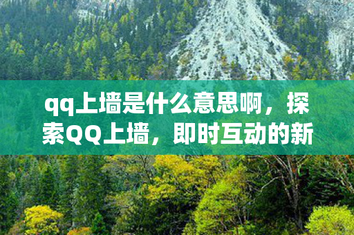qq上墙是什么意思啊，探索QQ上墙，即时互动的新趋势与合规挑战
